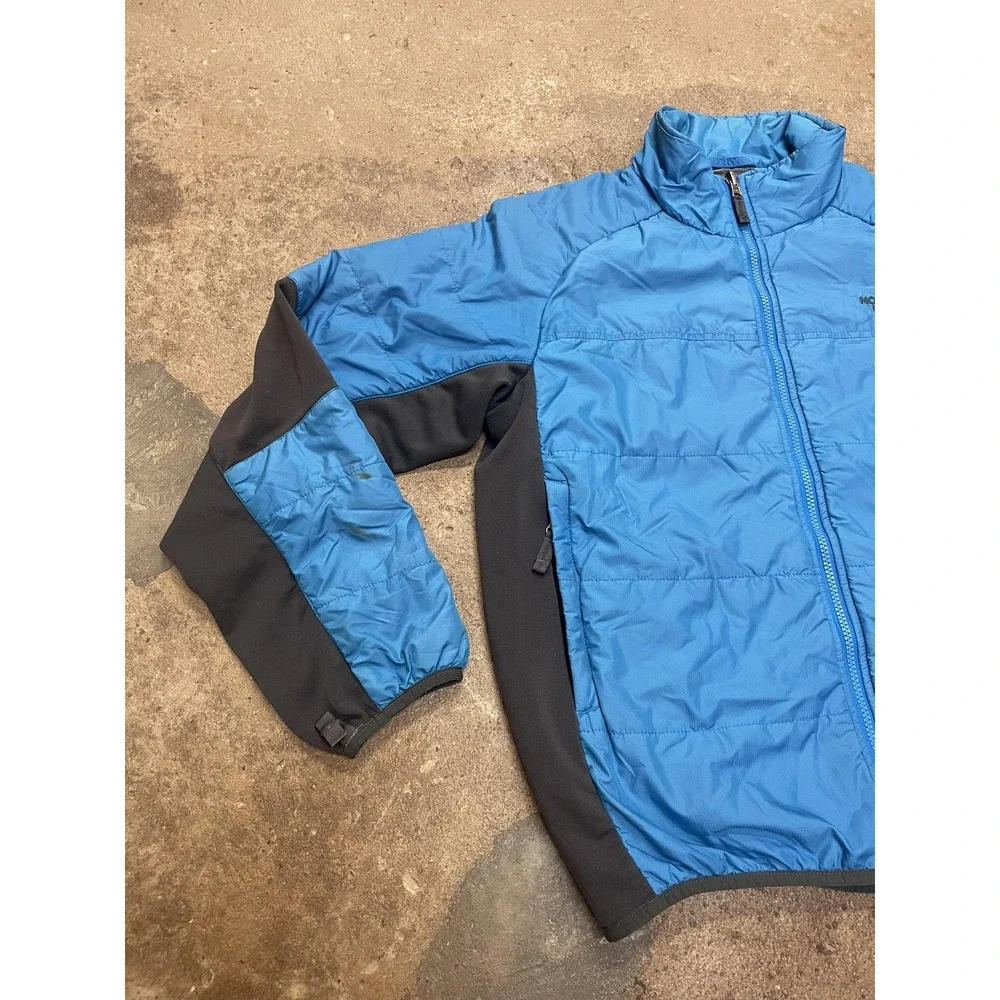 The North Face Jacket Mens Medium Blue Black‎ Quilted Insulated Full Zip Hiking